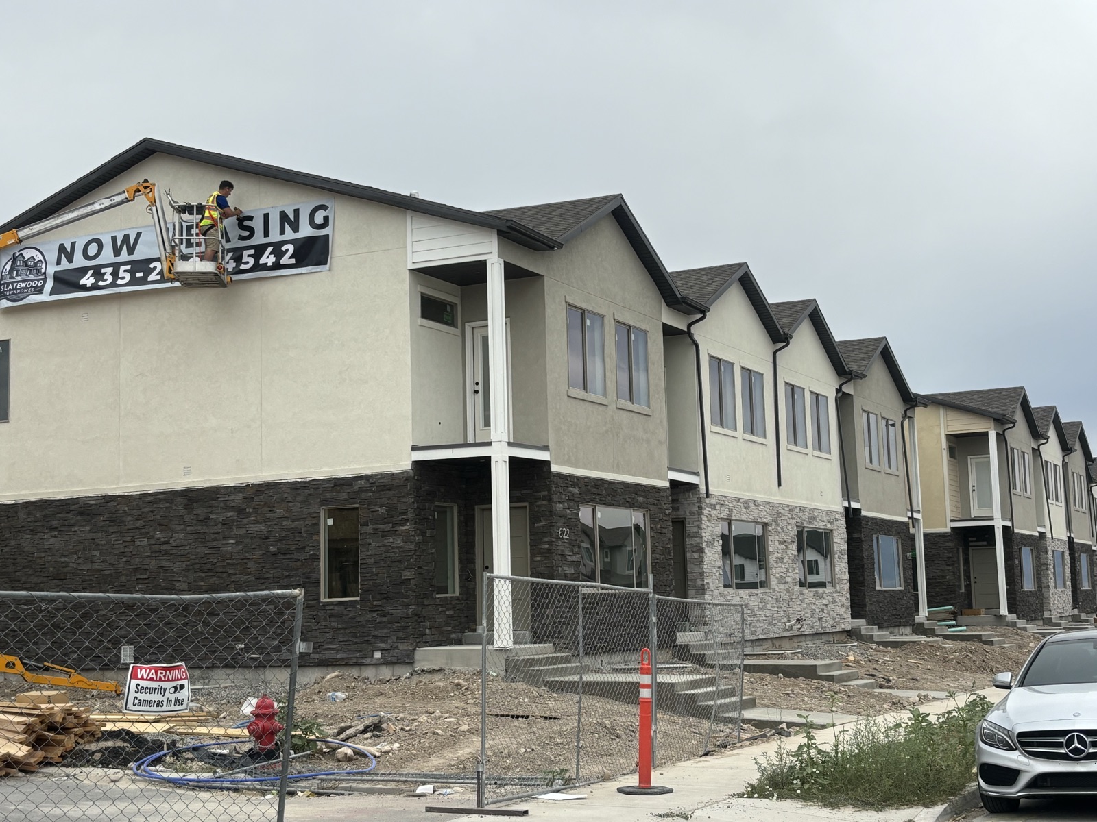 Townhome development with stucco exterior